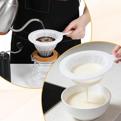 Ultra-Fine Nylon Mesh Strainer, 3 Pcs Mini Kitchen Colander Sieve, Small Nylon and Plastic Fine Meshes Sieve with Non-Slip Handle Hanging Hole for Coffee Tea Milk Juice Honey Broth (100/120/200 Mesh)