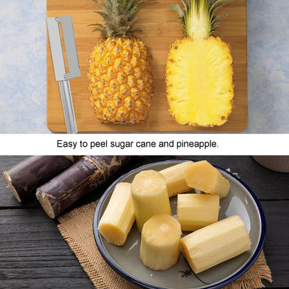 Honbay 4PCS Stainless Steel Pineapple Peeler Tool Pineapple Eye Remover Pineapple Sugarcane Peeling Kinves for Home Kitchen Store Supermarket Fruit (4 Style)