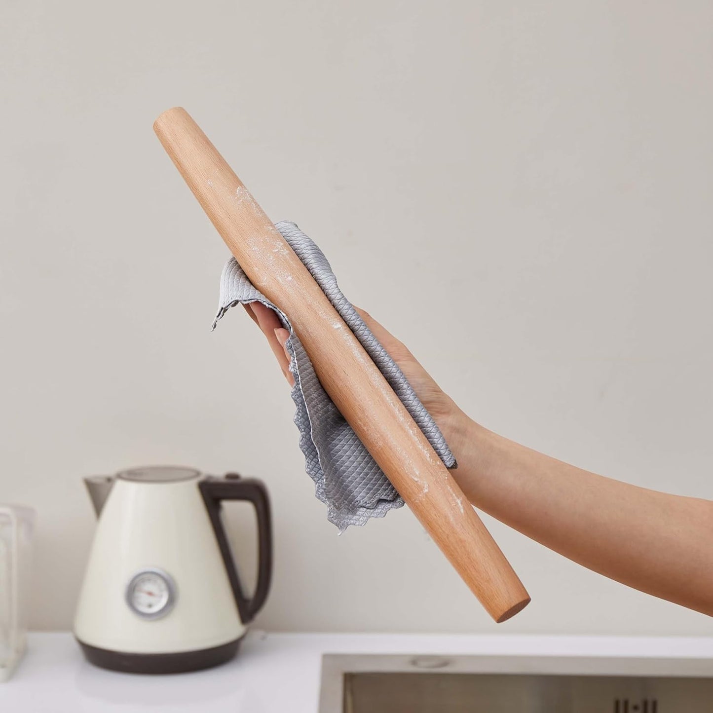 French Rolling Pin for Dough - Fulimax 16" Classic Wood Rolling Pins for Baking, Dough Roller for Fondant Pizza Pie Crust Cookie Pastry Pasta, Kitchen Baking Supplies, Beech Wood