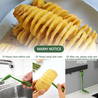Potato Spiral Cutter and Spiral Potato Cutter, 4-Piece Vegetable Spiralizer Set with Dual Designs,Create Fun Twists for Daily Meals and Party Platters,Compact Kitchen Tool for Healthy Food Preparation