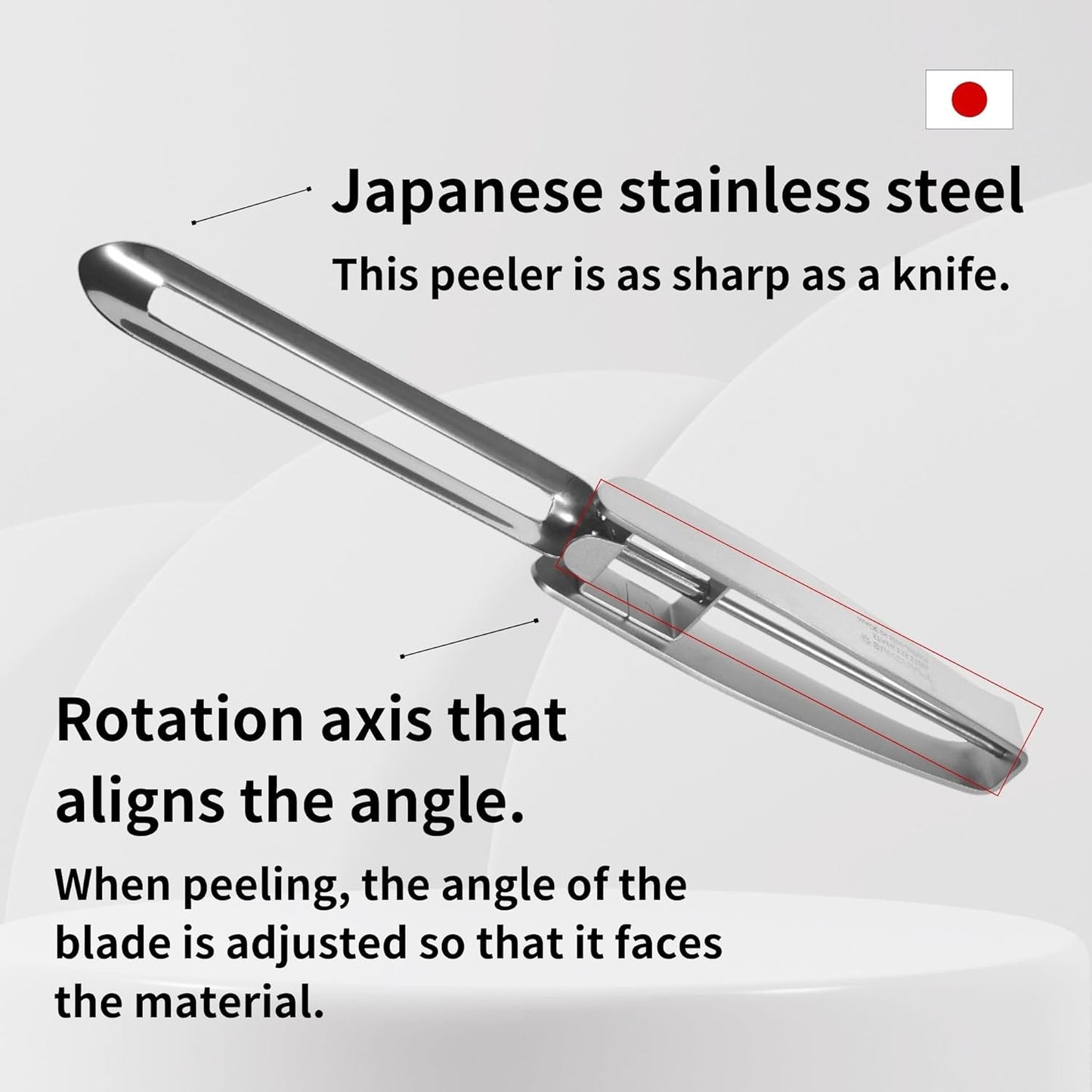 Stainless Steel Peeler, Long Vegetable Peeler, with plastic safety cover, 8.5 inch, Seki Japan
