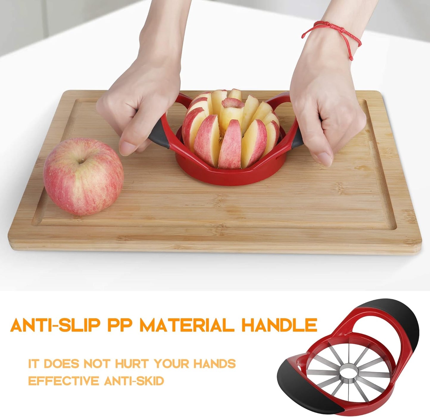 Supercenter Apple Cutter, Apple Corer and Slicer - Stainless Steel Apple Corer - 4.72 Inch Apple Slicer Tool with 12 Super Sharp Blades, lightweight Apple Slicer and Corer with Anti-slip Handle