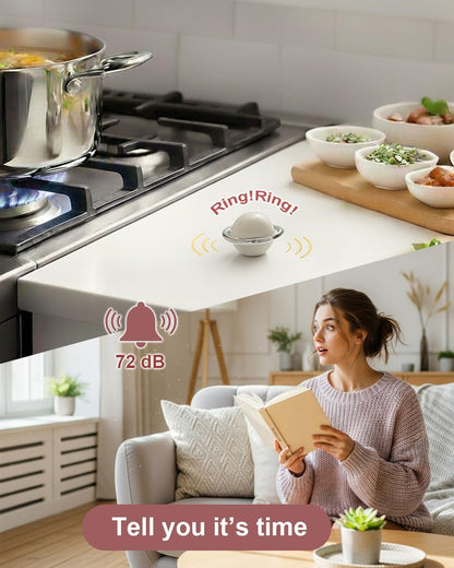 Kitchen Timer for Cooking, 60 Minutes Mechanical Timer - No Batteries Required, Stainless Steel Egg-Shape Cute Countdown Clock for Cooking, Learning, Exercises, Gaming