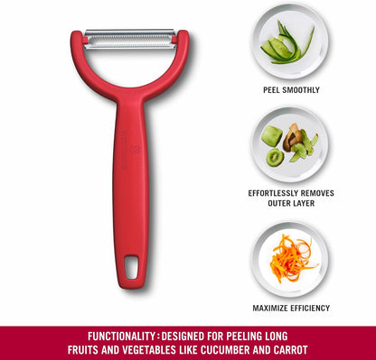 Victorinox Ypso Peeler for Vegetables, Fruits, Serrated Edge, Extra Sharp, Swiss Made, Black