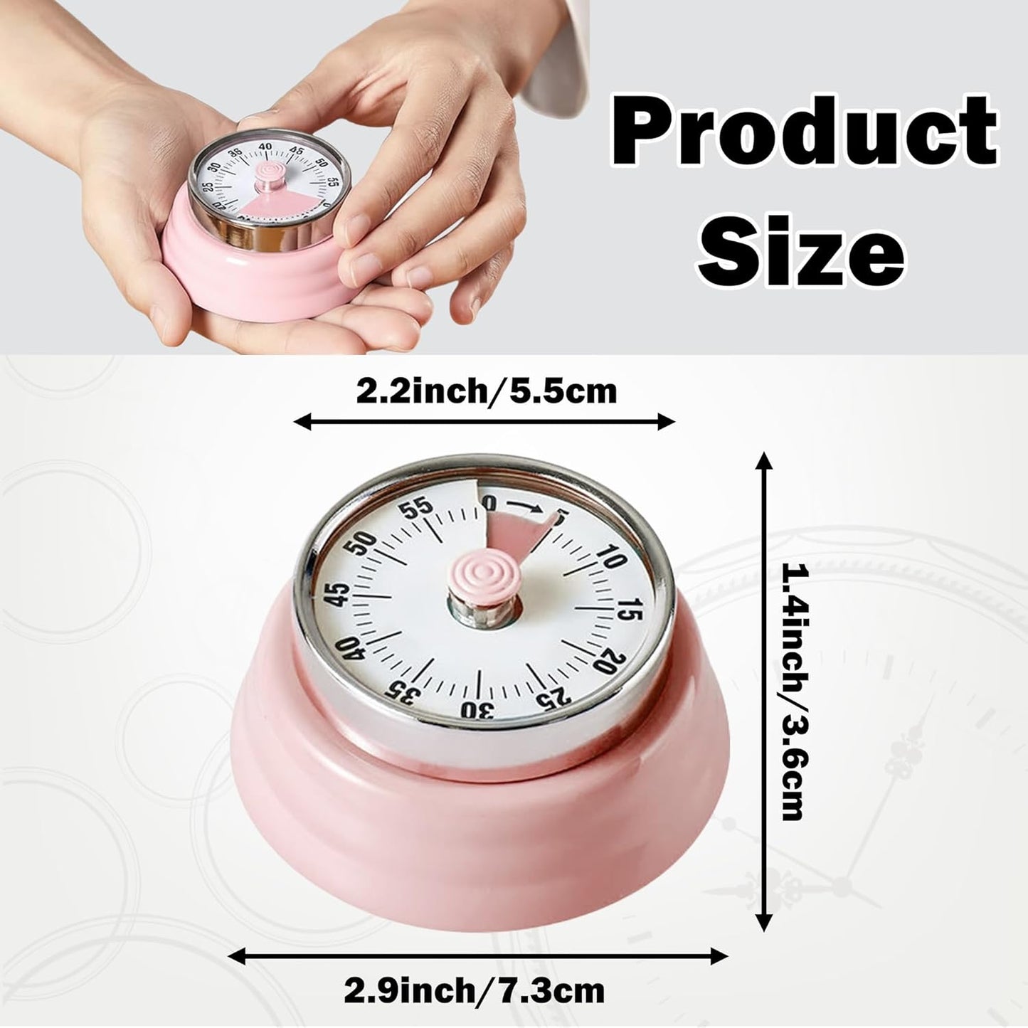 60-Minute Magnetic Visual Timer, Silent Operation and No Battery Needed, Time Management Tools for Kitchen, Homeschool Desk, Office Meetings & Home Learning Timer (Green)