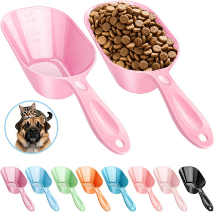 Food Scoop With Measuring Lines 2 Pack Black For Dog, Cat, Puppy, Coffee Bean, Flour Scoop, Ice