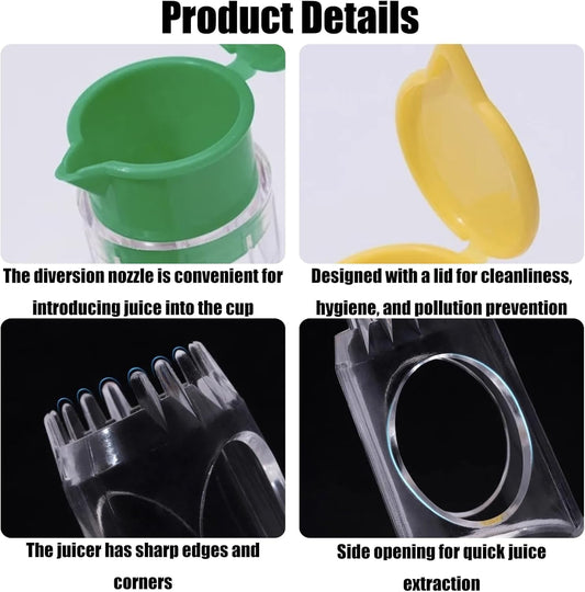 Lemon Squeezer 4PCS, Manual Citrus Juicer with Filter, Screw Top Lime Juicer, Portable BPA Free Fruit Juicer for Lemon Lime Orange, Easy to Clean Kitchen Gadget