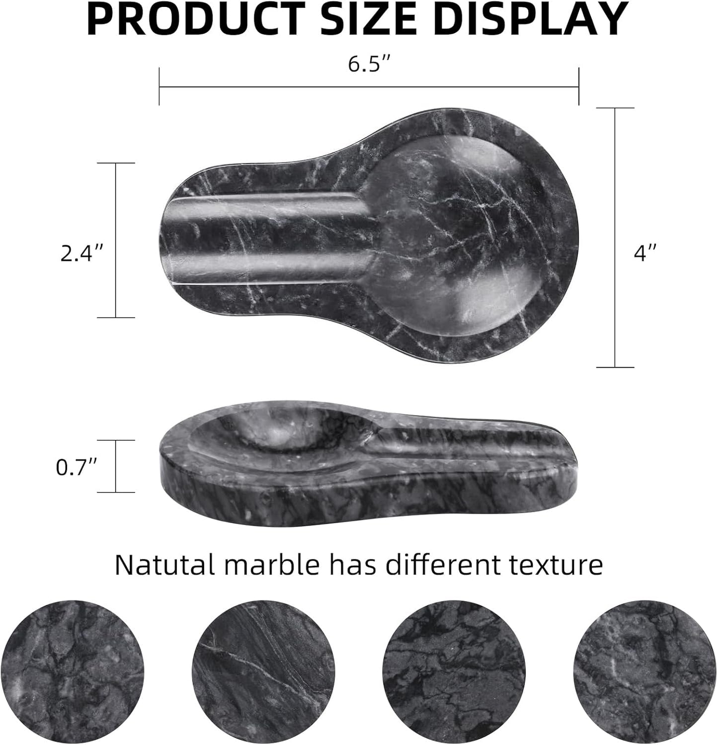 Marble Spoon Rest for Kitchen Stove Countertop, Marble Utensil Holder, Perfect for Spatula, Ladle, Fork (1, Viva jade, 4 * 6.5)