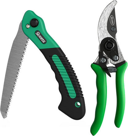 Scotts 8 in. All-Purpose Steel Garden Utility Shears with Serrated Blades – Comfort Grip Yard and Garden Scissors for Pruning Plants, Flowers, and Herbs