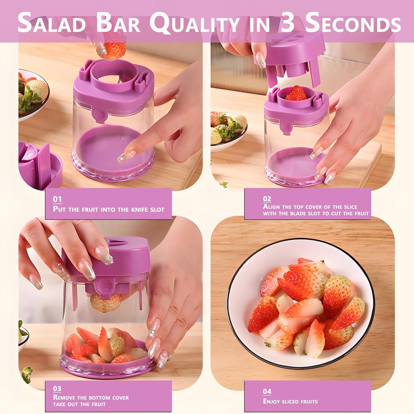 New Grape Cutter for Toddlers, Cutter Quarter Slicer Tool Into 4 Pieces for Slicing Grapes, Strawberries, Cherry, Tomatoes (Blue)