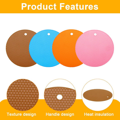 uxcell 4pcs Silicone Jar Opener Pads, 17.5cm/7" Texture Can Opener Multipurpose Round Bottle Lid Opener Non-Slip Coasters for Weak Hands Seniors Children, Black