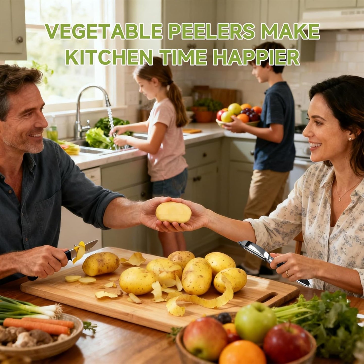2 Pack Vegetable & Potato Peelers | Y & I Shape | Stainless Steel Blades | Ergonomic Non-Slip Handle | Dishwasher Safe | Fruit & Veggie Peeler Set