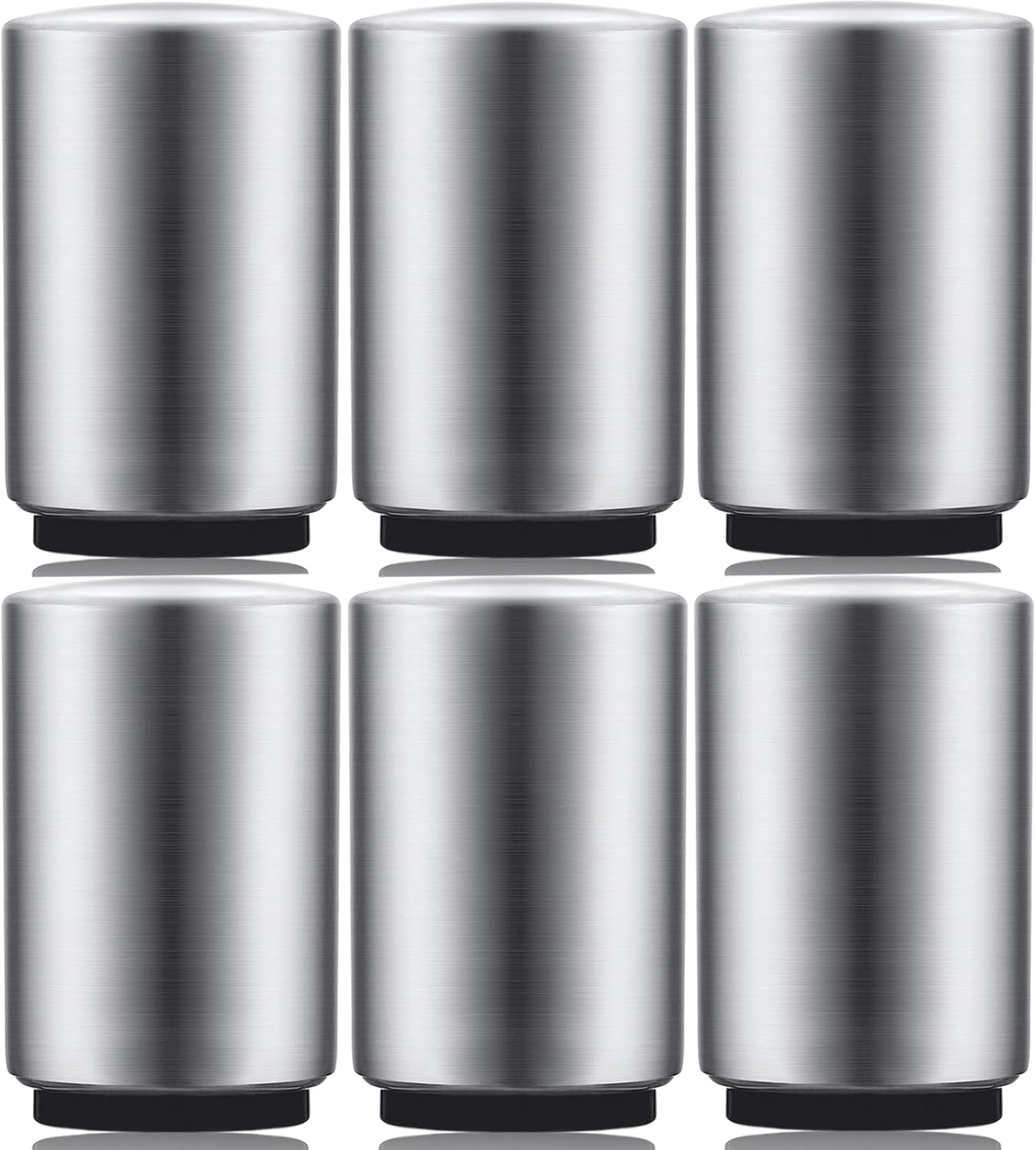 Premium Beer Bottle Opener (Silver), 1 PC Stainless Steel Automatic Push Down No Damage Quick to Open Small Portable Bottle Cap Openers for Home Bars Picnic Camping Hiking