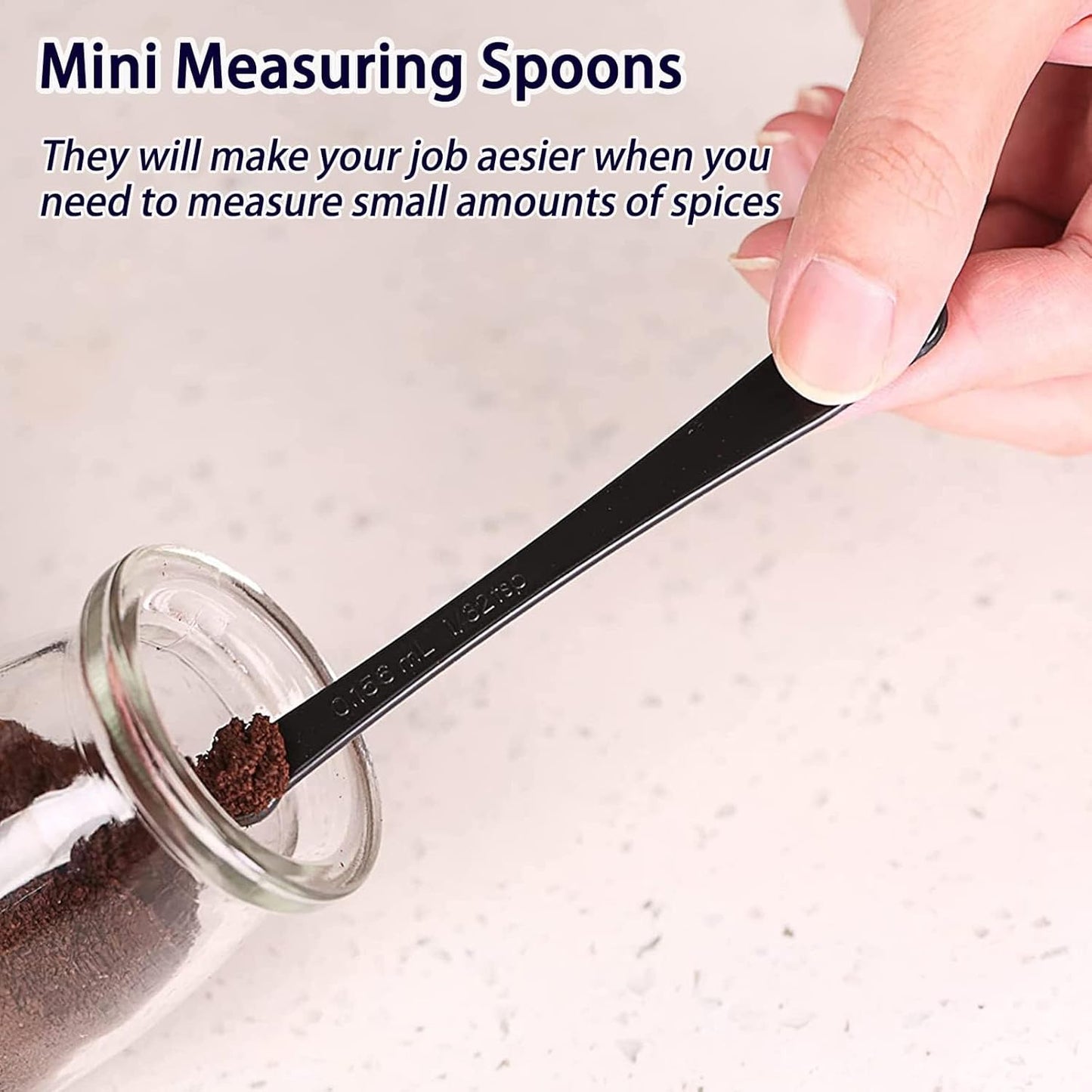 DOTINGHUX Measuring Spoons, Plastic Measuring Spoons Set with Egg Separator 12-Piece,Black