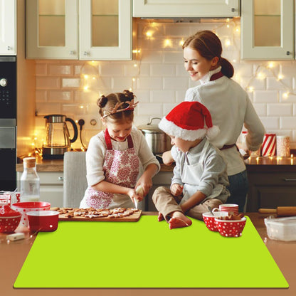 Standard Silicone Mat,Black Baking Mat-Food Grade Kids Dinner Table Placemat Non Slip Counter Mat with Raised Edges Heat Resistant Mat for Air Fryer Nonstick Pastry Dough Mat(1 Pack 23.6'' x 15.7'')
