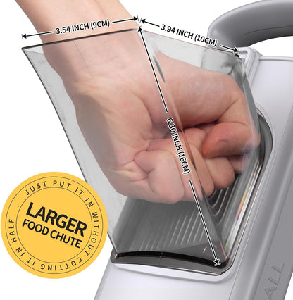 Safe Mandoline Slicer for Kitchen, 6 in 1 Vegetable Chopper, French Fry Cutter For Potatoes, Potato Slicer,Food Chopper,Adjustable Thickness 0.1-8 mm, With Peeler/Cleaning Brush (Black)