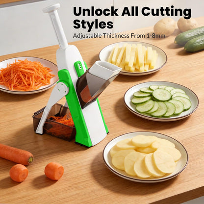 Slicer Vegetable Cutter, Mandoline Slicer for Potato Chips, Fries, Vegetables, and Fruits. Multiple Thickness Options Available. Quick Vegetable Salad Chopper