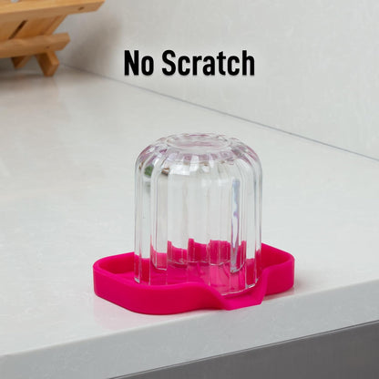 Zulay Kitchen (9x3.5in Sponge Holder for Kitchen Sink - Flexible Heavy-duty Multipurpose Sink Caddy - Counter Organizer for Kitchen, Bathroom, Makeup, Trinkets & More! (Grey)