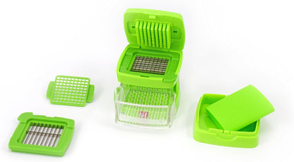 Garlic-A-Peel Garlic Press, Crusher, Cutter, Mincer, and Storage Container - Includes Silicone Garlic Peeler - Easy to Clean - Stainless Steel Blades – (Black), standard
