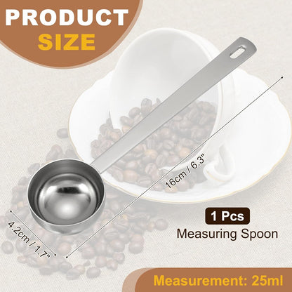 uxcell Measuring Spoon, 15ml Long Handle Table Scoop Teaspoon Coffee Scoop Spoon for Ground Coffee Tea Sugar Cooking Baking, Black