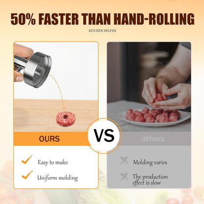Stainless Steel Falafel Scoop Maker, Ring-Style Falafel Mold with Center Post, Meatball Press Tool for Uniform Veggie Patties and Small Kitchen Shaping ﻿