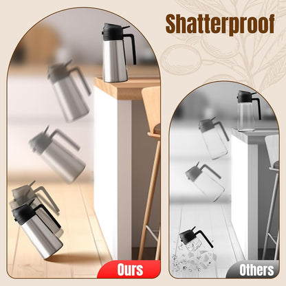 PARACITY Oil Dispenser Bottle with Stainless Steel Shell & Ceramic Sprayed Interior, 2 in 1 Olive Oil Sprayer and Dispenser, Oil Spray Bottle for Cooking, Kitchen, BBQ, Air Fryer, Salad, Baking(Black)