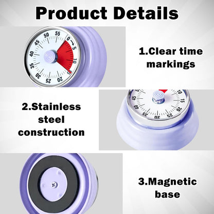 60-Minute Magnetic Visual Timer, Silent Operation and No Battery Needed, Time Management Tools for Kitchen, Homeschool Desk, Office Meetings & Home Learning Timer (Green)