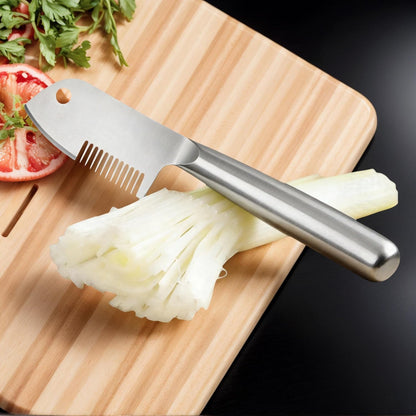 Stainless Steel Multi-Purpose Julienne Peeler, 2-in-1 Vegetable Julienne Slicer Blade, Quick & Easy Kitchen Multifunctional Shredder Cutter Tool for Fruit, Potatoes, Carrot, Green Onion (Small)