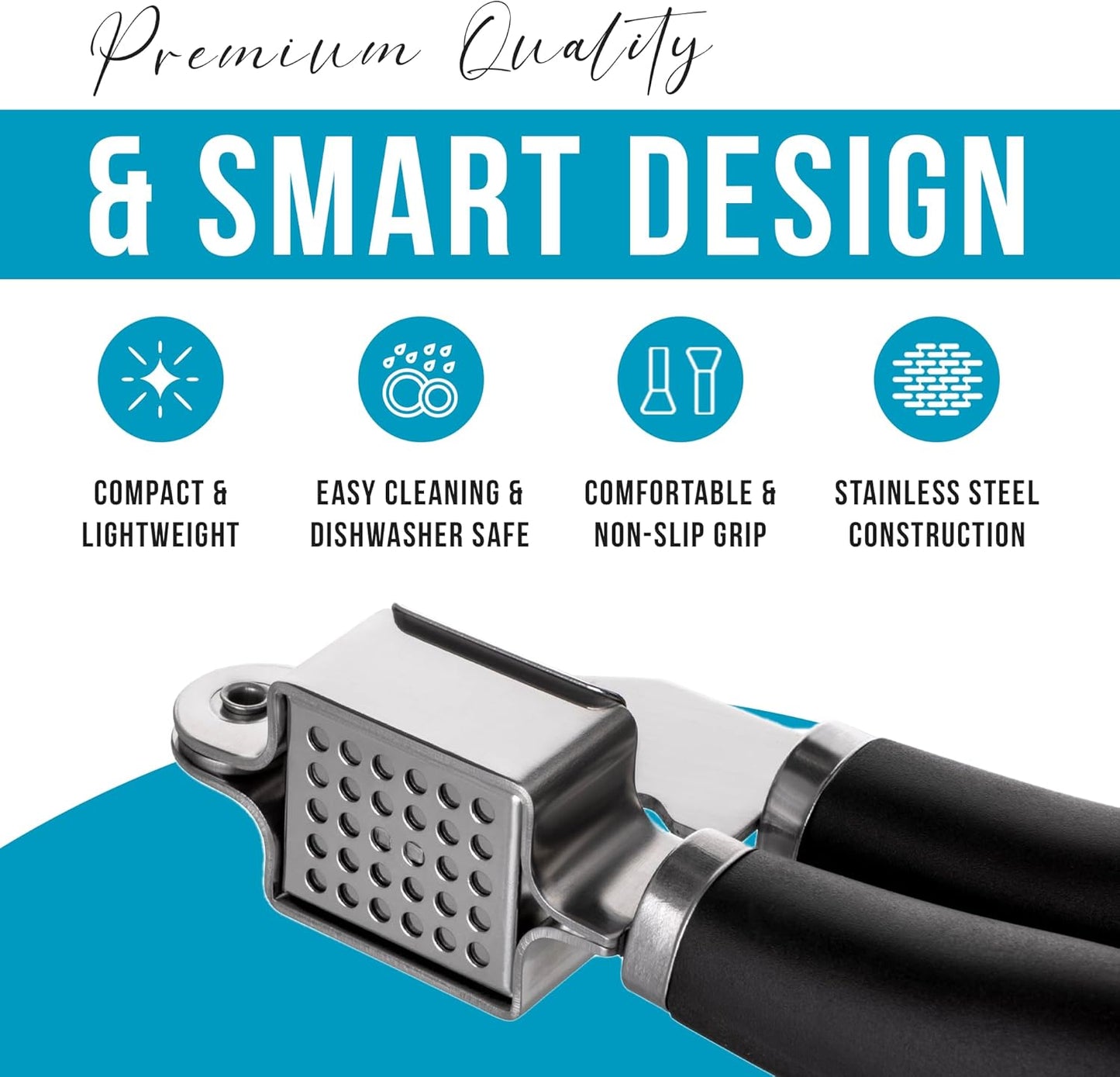 Creative Kitchen Garlic Press, Manual Kitchen Tool, 22.5 cm