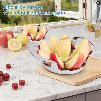 Apple Slicer and Corer, Basic Model with 12 Sharp Stainless Steel Blades - Zinc Alloy Case for Effortless Slicing & Coring