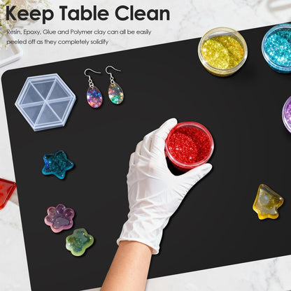 Standard Silicone Mat,Black Baking Mat-Food Grade Kids Dinner Table Placemat Non Slip Counter Mat with Raised Edges Heat Resistant Mat for Air Fryer Nonstick Pastry Dough Mat(1 Pack 23.6'' x 15.7'')