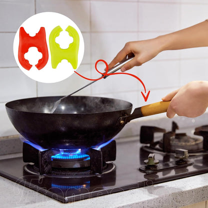 Framendino, 10 Pack Spatula Bracket Clips Silicone Spoon Pot Pan Holders Non-Slip Utensil Rest for Kitchen Cooking