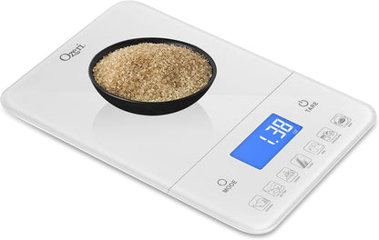 Ozeri Touch III Digital Kitchen Scale with Calorie Counter, 22 lbs (10 kg), Calla Green