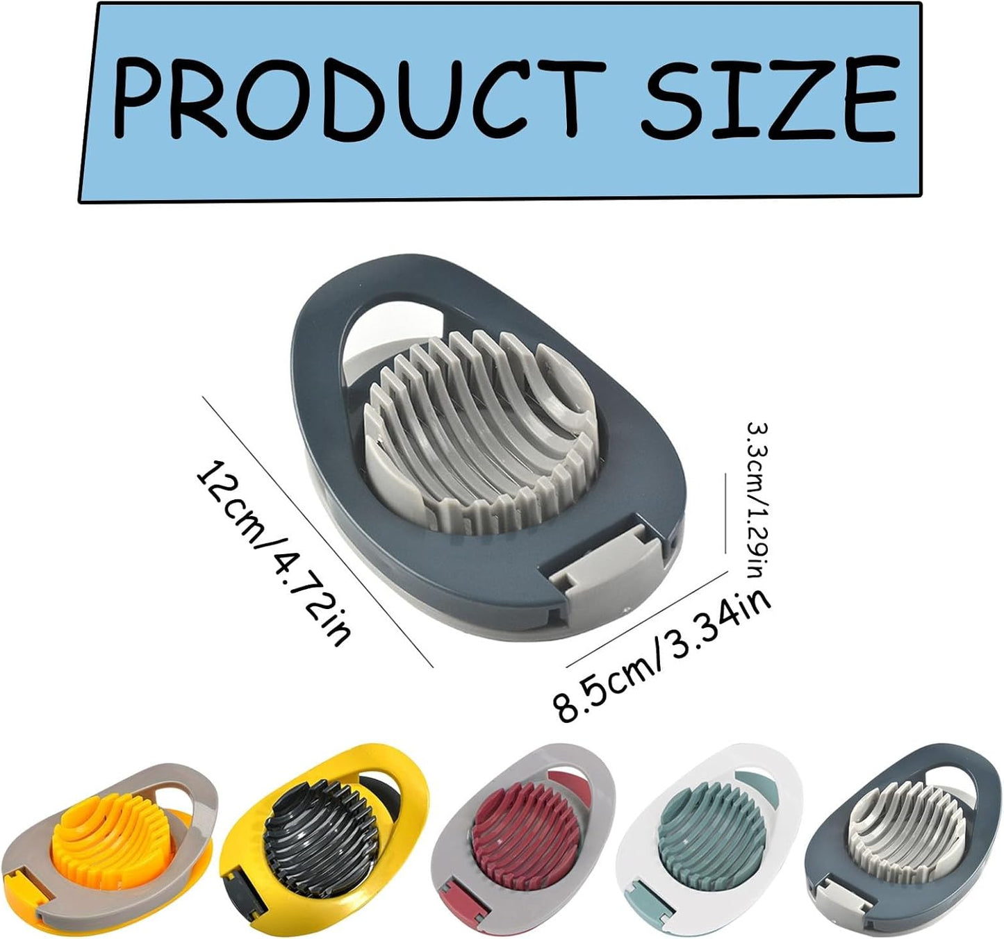 Stainless Steel Wire Egg Slicer, Hard Boiled Egg Cutter, Strawberry Dicer, Multi-Purpose Kitchen Tool (B, One Size)