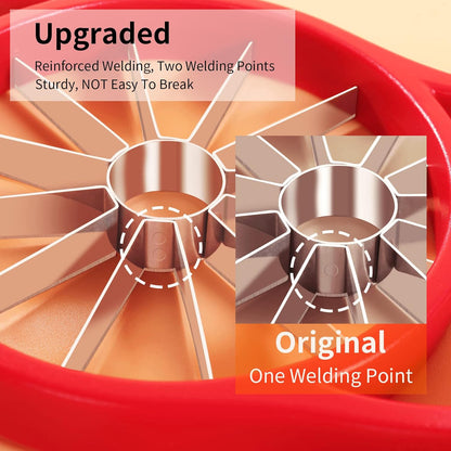 Newness Apple Cutter Slicer, 12-Slice Durable Heavy Duty Corer, Greatly Quicken Slicing Divider, Wedger, Fruits & Vegetables Slicer for Apple, Pear and More, Black