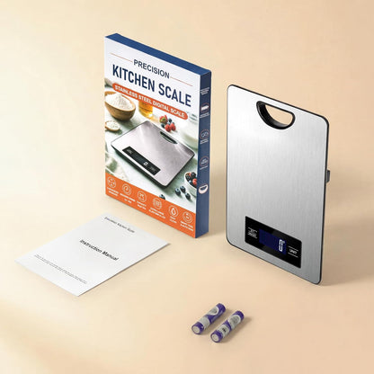 Food Scale, Digital Food Scale, Kitchen Scale with Hang Loop, 11lb Precise Baking Scale, Stainless Steel–High Precision Digital Scale for Food, Measures Grams, Ounces, Perfect for Home Cooking Baking