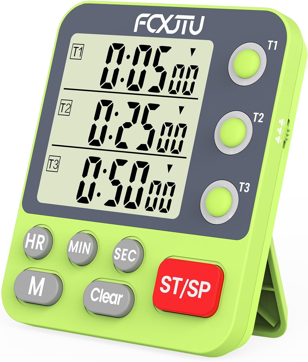Digital Dual Triple Kitchen Timer, 3 Channels Magnetic Countdown Stopwatch Timer for Cooking, Loud Alarm Large Display Multi Food Memory Timer for Seniors & Teachers Battery Included (Blue)