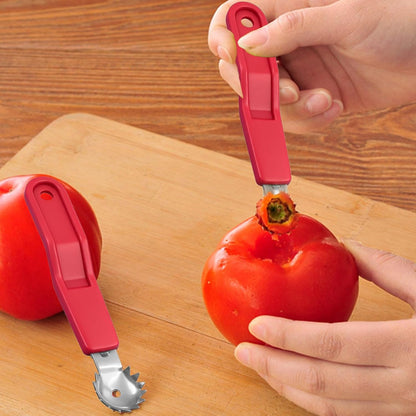 Tomato Corer Tool Strawberry Corer Tool,Stainless Steel Tomato Corer,Practical Kitchen Tools,For Tomato Strawberry,Dessert Making And Salad Making(5 Pcs)