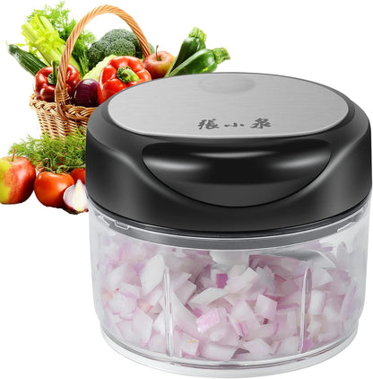 Manual Vegetable Chopper Hand String Garlic Mincer Onion Cutter Manual Food Processor for Ginger, Chili, Fruit, Meat, Nuts Food Chopper 550ml