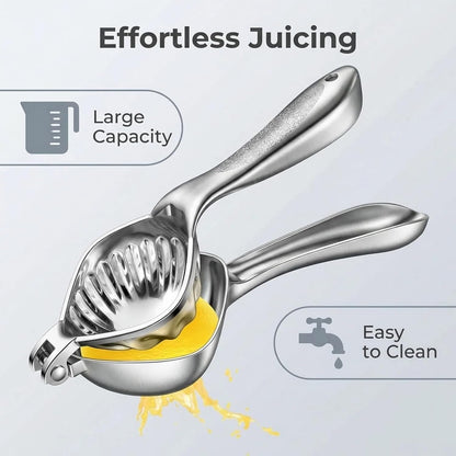 WUJIE Heavy Duty Manual Citrus Juicer, Stainless Steel Hand Press Lemon Lime Squeezer with Large Capacity and Filter, Easy Squeeze Professional Fruit Press