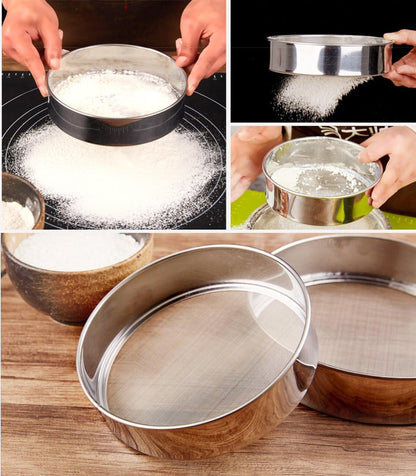 Flour Sifter for Baking - Stainless Steel 40 Mesh Small Tamis 6inch Round Sifter,Mini Fine Mesh Flour Sieve(6 Inch, 40m Mesh)
