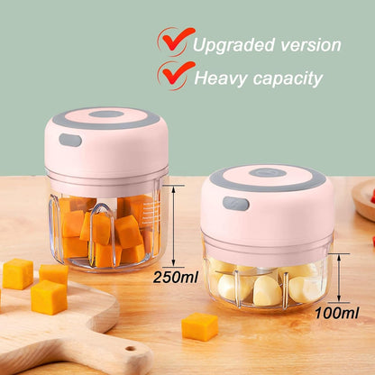 Electric Mini Garlic Chopper, 100ML Food Chopper Garlic Mincer USB, Portable Small Food Processor for Vegetables