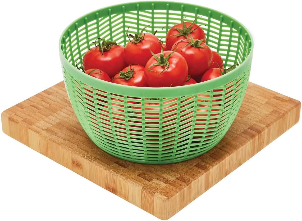 Large Salad Spinner with Lid, 6.6 Qt Capacity Pump Activated. Manual Vegetable Dryer with Double-Lock Handle, Quick and Easy Multi-Use Lettuce Spinner, Vegetable Dryer, Fruit Washer
