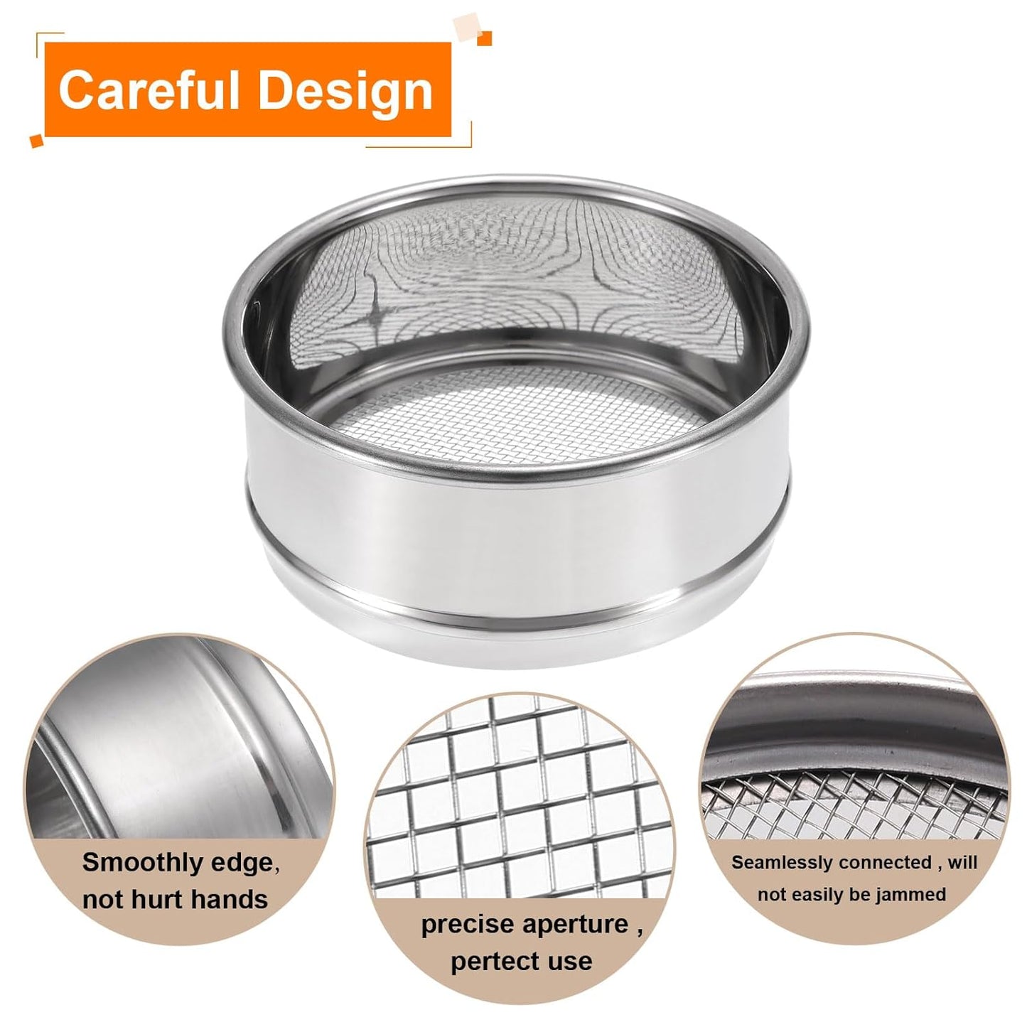 PATIKIL 150 Mesh Lab Sieve, 4" Diameter Test Sieve 304 Stainless Steel Wire Cloth (0.1mm) for Industrial Laboratory