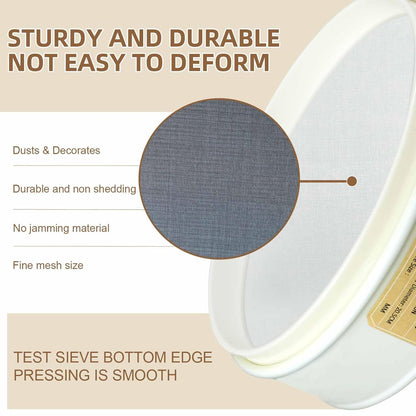 PVC Nylon Lab Sieve 80 Mesh(0.2mm), LVDALAB 7.9Inch(20cm) Diameter Sample Sifter Strainer for Industrial Lab Home