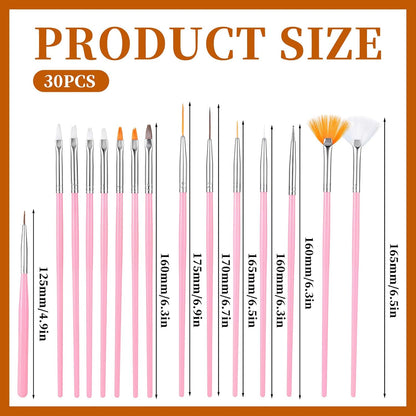 30 Pcs Pastry Painting Brushes Cake Decorating Brushes Food Safe Cake Paint-Brushes Pink Fondant Sugar Cookie Painting-Brushes Supplies Multiple Function Fondant Brush for Baking