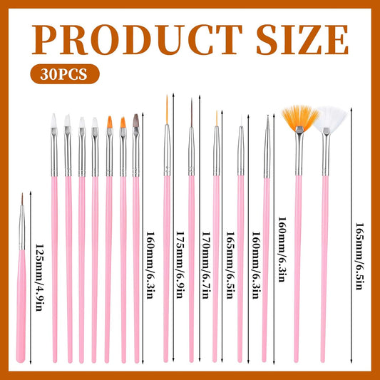 30 Pcs Pastry Painting Brushes Cake Decorating Brushes Food Safe Cake Paint-Brushes Pink Fondant Sugar Cookie Painting-Brushes Supplies Multiple Function Fondant Brush for Baking