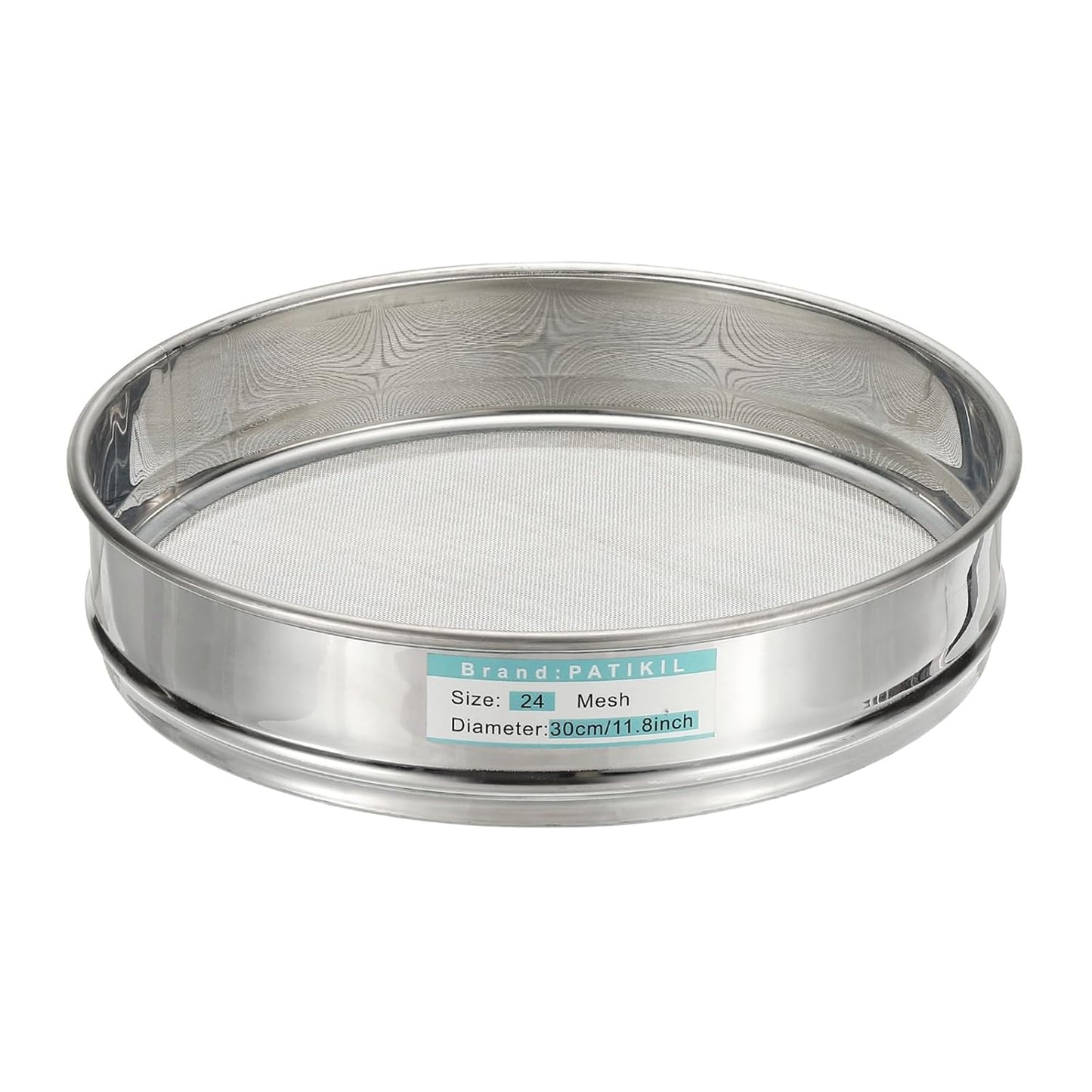 PATIKIL 10 Mesh(2mm) Lab Sieve, 11.8"(30cm) Diameter Sifting Screen 304 Stainless Steel Wire Cloth Fine Mesh Sieve for Industrial Laboratory Home Soil Sifter Dry Sift Screens Hash