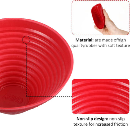 3 Pack Rubber Jar Opener, 3.7 Inch Round Silicone Jar Opener Gripper for Seniors with Arthritis Weak Hands, Non Slip Jars Lid Openers Kitchen Lid Cap Gripper Pads Multi-function Coasters