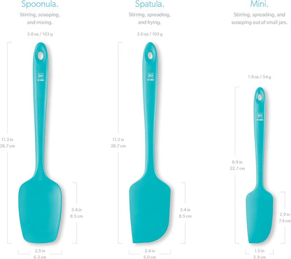 DI ORO Silicone Spatula Set - Rubber Kitchen Spatulas for Baking, Cooking, & Mixing - 600°F Heat-Resistant & BPA Free Silicone Scraper Spatulas for Nonstick Cookware - Dishwasher Safe (3pc, Stone)